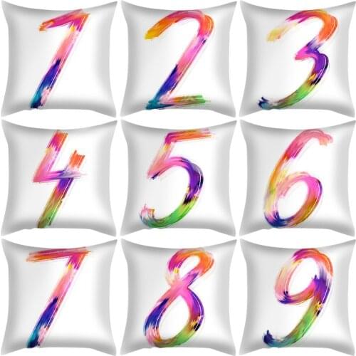 Sofa Pillow Case Digital Numeral Pillow Cushion Cover 45*45cm Throw Pillows Sofa Decorative