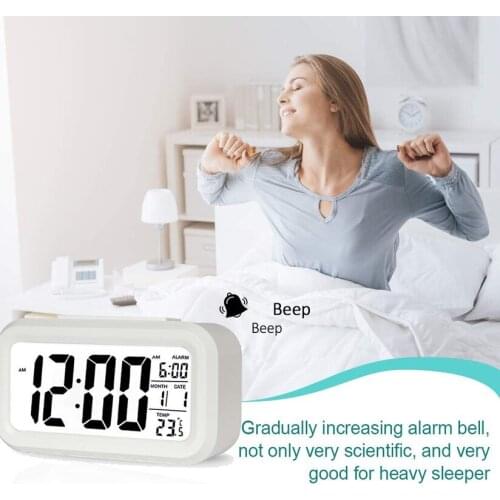 2021 LED Digital Alarm Clock Backlight Horloge Snooze Mute Calendar Desktop Electronic Bcaklight Table Clocks Desktop Clock