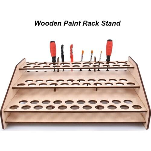 DIY Wooden Paint Rack Stand Painting Ink Bottle Storage Holder Organizer Pigment Shelf Paintings Bracket Brushes Tool Stand