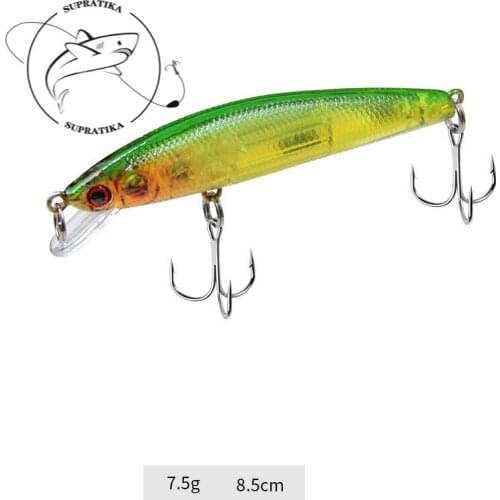 Diving Depth 0-1.5M Anti-Corrosion Bionic Plastic Fishing Bait75mm/8.5g Artificial Floating Minnow Fishing Lure Hard Bait
