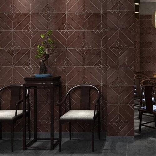Wellyu Chinese wallpaper antique brick classical culture brick retro wall paper pattern brick blue hotel restaurant wallpaper