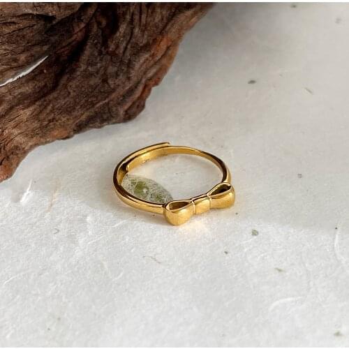 Monlansher Size 7 Geometric Bow-knot Open Ring Dainty Stainless Steel Rings For Women Vintage Classy Rings Wedding Jewelry 2021