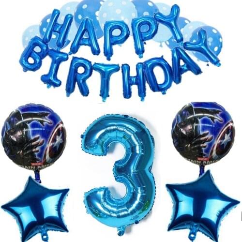 Superhero Marvel Anime Characters Captain 32inch Digital Boys Birthday Baby Shower Anniversary Party Decoration Foil Ball Suit