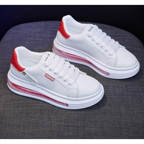 Leather Running Shoes Women Air Cushioning Sneakers White Casual Damping Non Slip Ladies Trainers Basket Walking Sports