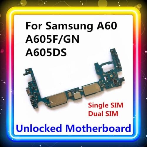 Motherboard For Samsung Galaxy A60 A605F/GN A605DS Original Main Board For Samsung A60 Full Chips Android OS