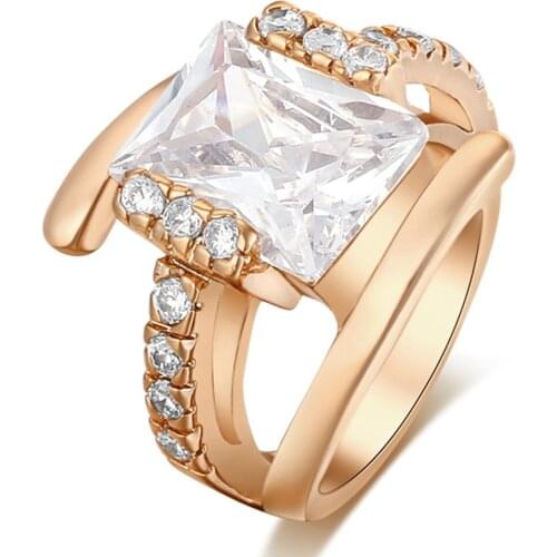 Fashion Rings Show Elegant Temperament Jewelry Womens man White AAA Zircon Wedding Ring Luxury Jewelry Free Shipping