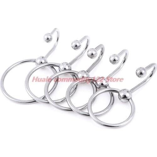 New 1Pcs Penis Plug Male Chastity Device Urethral Dilator Penis Rings With Head Ring Stainless Steel Catheter Sound Beads 5 Size