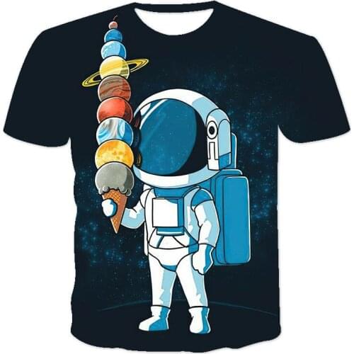 2021 Summer New Astronaut Men And Women 3DT Shirt Fashion High Quality Casual T-Shirt Top Asian Size