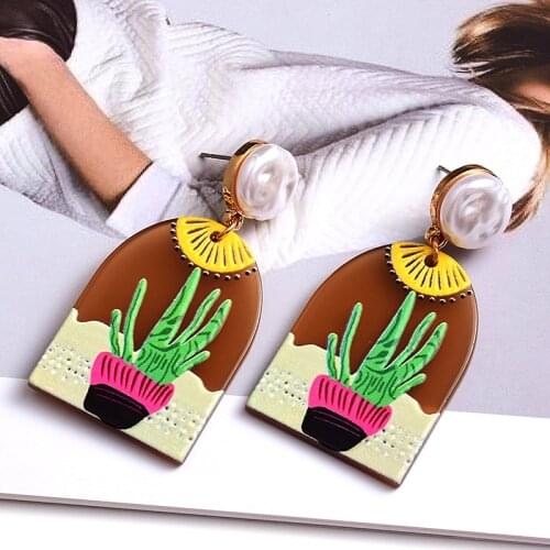 New Styles High-Quality Acrylic Flower Dangle Drop Earrings Fashion Simple Jewelry Accessories For Women Wholesale