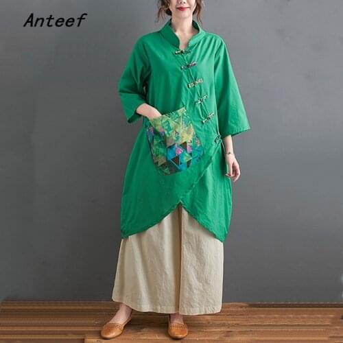 Cotton linen plus size vintage floral dresses for women casual loose midi woman summer shirt dress elegant clothes 2021 sundress