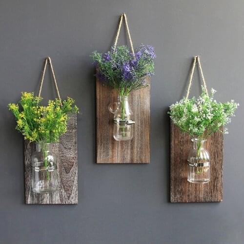 Hanging Flower Pot Glass Bottle Vase Terrarium Wall Fish Tank Aquarium Container Homw Decor wall decoration (not include plant)