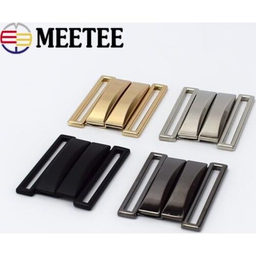 Meetee 2pcs 30-70mm Metal Belt Buckles Women Coat Down Jacket Pants Buttons Crafts Decoration DIY Garment Sewing Accessories
