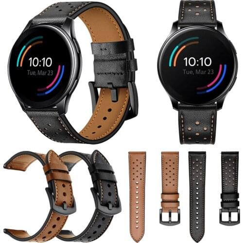 Brown / Black Genuine Leather Strap For OnePlus Watch Band Belt Bracelet Watchband Replaceable Accessories Wriststrap