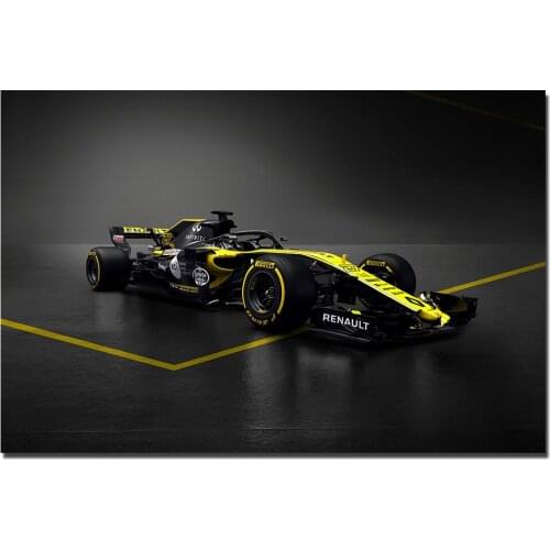 Renault RS18 F1 Racing Car Poster Canvas Prints Framed Hanging Painting Wall Art Picture for Living Room