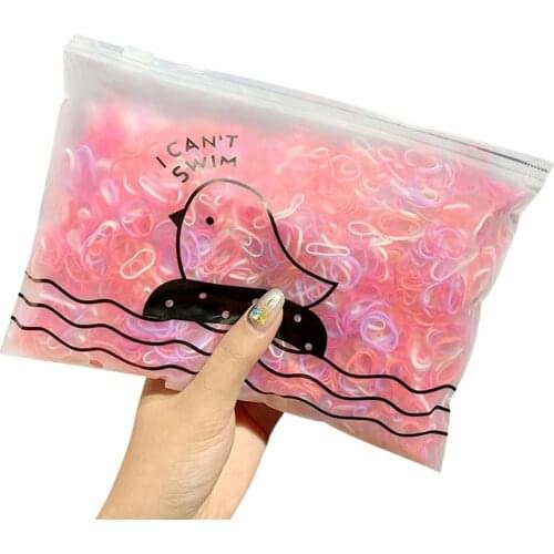 1000Pcs Girls Disposable Rubber Band Hair Rope Headdress Head Rope Female Student Cute Hair Ring Tie Head Rubber 2021 Newest