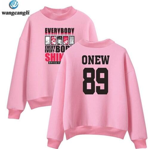 Kpop SHINEE Turtleneck Hoodie Women Korean Fashion oversize Hoodies Sweatshirt Harajuku Casual Tracksuit Tops K-pop Clothing