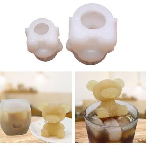 Handmade 3D Cartoon Bear Ice Tray Mould Silicone Soap Candle Ice Tray Resin Casting Silicone Molds Art Craft DIY Tools