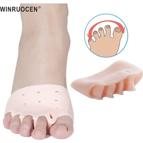 Silicone Toe separator Inserts Hallux Valgus Corrector Pad Five Toes Separator Silicone Honeycomb Forefoot Pads for Buffer Pads