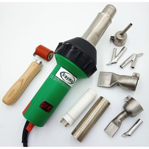 230v 50/60 hz 1600w digital display hot air welder with roller 6 pcs welding nozzles and heating element