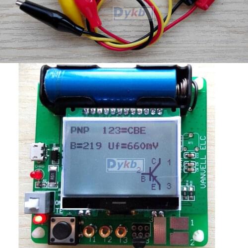 DYKB Mega328 Transistor Tester ESR Meter Digital Combo Transistor Tester Diode Triode inductor Capacitance MOS/PNP/NPN+Test clip