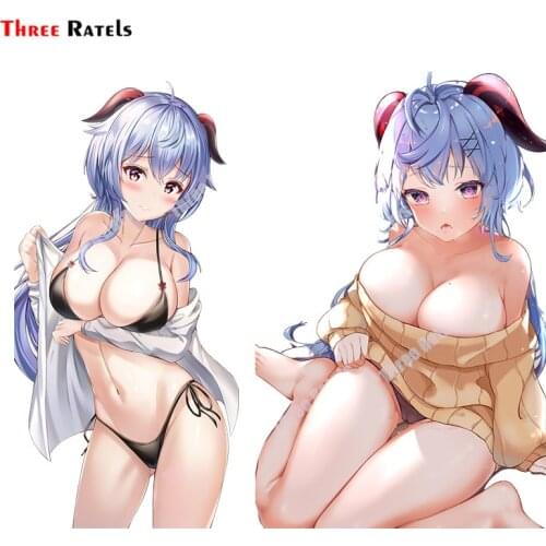 Three Ratels A817 Anime Sexy Girl Stickers Of Ganyu Genshin Impact For Car Styling Personalized Creative Scratch Decals