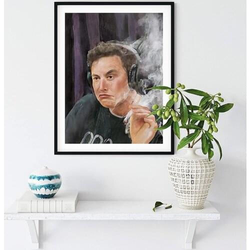 Elon Musk Canvas poster is suitable for college dormitory room decoration and cool posters for men | Funny college p