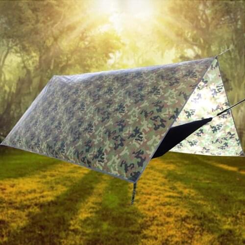Outdoor Shelter Ultralight Tarp Camping Survival Sunshade Traps Multifunctional Waterproof Beach Awning Mat Rain Shelter