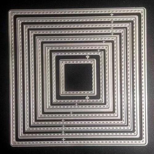 YINISE 12cm Square Sewing Thread Metal Cutting Dies For Scrapbooking Stencils DIY Cards Album Decoration Embossing Die CUT CutS