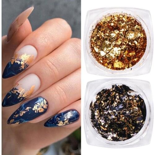 Women Ultra-thin Manicure Decor DIY Gold Silver Foil Nail Art Stickers for Party