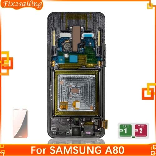 Good Tested Black LCD With Frame LCD 6.7'' LCD Display For Samsung Galaxy A80 A805 Touch Screen Digitizer For Samsung A80 A805