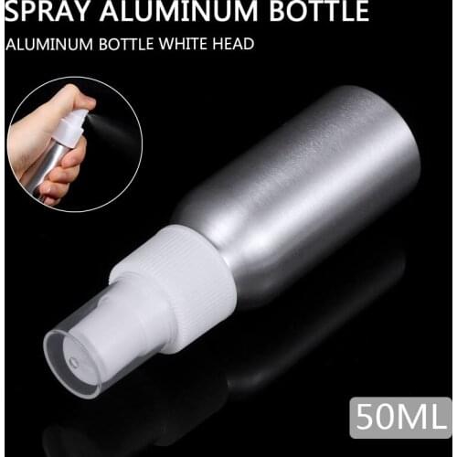 1pc Spray Aluminum Bottle 50ml/100ml Empty Refillable Pump Spray Aluminum Bottle Travel Perfume Packing Container Bottles