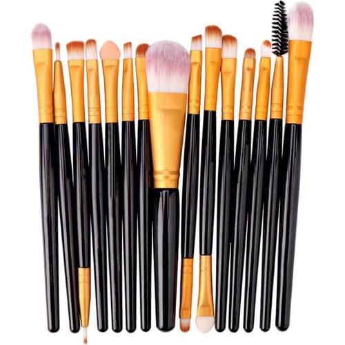 15pcs Eye Makeup Brush Set Artificial Fiber Eye Shadow Foundation Powder Eyelash Make Up Brush Cosmetic Beauty Tool Kit