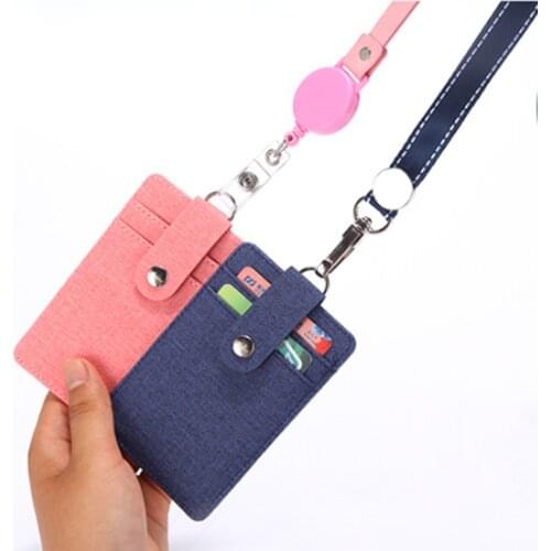 PU Leather material double card sleeve ID Badge Case Clear Bank Credit Card Badge Clip Badge Holder Accessories Id Card Holder