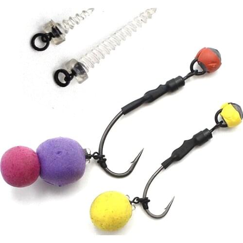 20pcs Carp Fishing Accessories 360° Plastic Bait Screw With Mirco Swivel Plastic Bait Screw for Ronnie D rigs Spinner Swivel