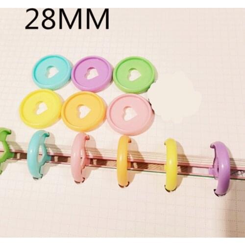 30PCS 28mm color plastic binding ring mushroom hole loose-leaf binding buckle binding coil