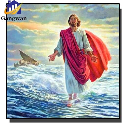 5D diamond embroidery Jesus pattern diamond painting cross stitch mosaic religious icon full square round diamond decoration art