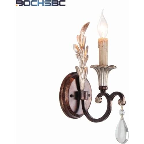 BOCHSBC American Wall Lamp European Iron Andle Retro Style Lamp Light Apply To Kitchen Dining Room Bed Room and Stuy Room Lamp