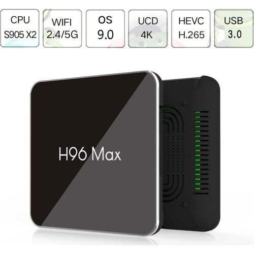 Android 9.0 H96 MAX X2 Android TV Box with Support Voice Control H.265 S905X2 Quad Core Built-in WiFi 5.8G 4K Android TV USB 3.0