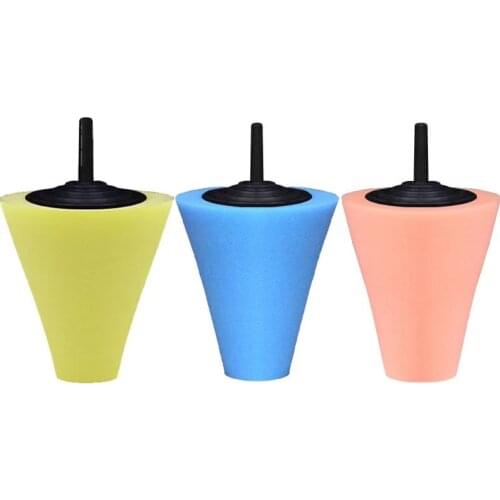 Auto Wheel Polishing Sponge 3inch Polishing Cone Shape Car Hub Buffing Sponge 3pcs/set