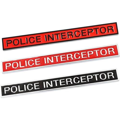 Car Sticker POLICE INTERCEPTOR 3D Metal Chrome Emblem Badge Decal for BMW Audi Mazda Honda Lexus Opel Lada Toyota Chevrolet KIA
