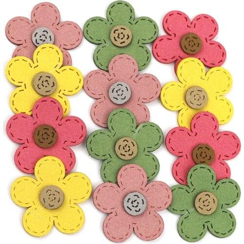 10Pcs Color Leather Flowers Patches Applique DIY Craft Supplies Kids Hair Accessories Clothes Embellishments Decor Materials
