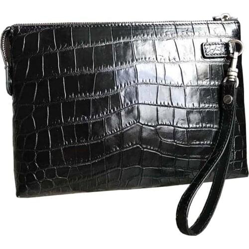 Hongsen new arrival crocodile belly Hand bag male crocodile leather Hand caught fashion Mens bags male clutch bag