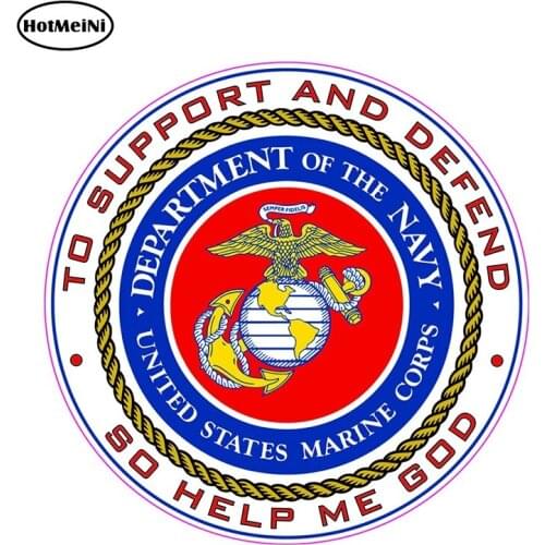 HotMeiNi 12cm X 12cm Car Stickers United States Marines To Support and Defend So Help Me God Decal 3D Car Styling Graphics