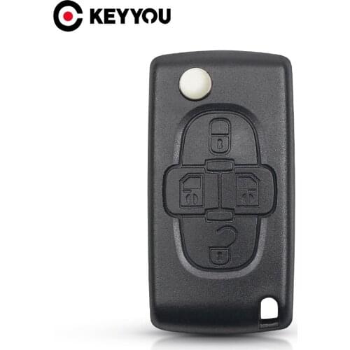 KEYYOU CE0536 HU83 Blade With Groove 4 Buttons Remote Car Key For Peugeot 207 307 308 407 For Citroen C2 C3 C4 C5 Flip Key Case