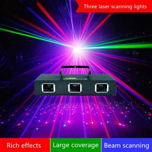 Hot sale party RGB full color laser light three heads 3 colors/6 colors DJ disco Christmas professional LED stage lighting