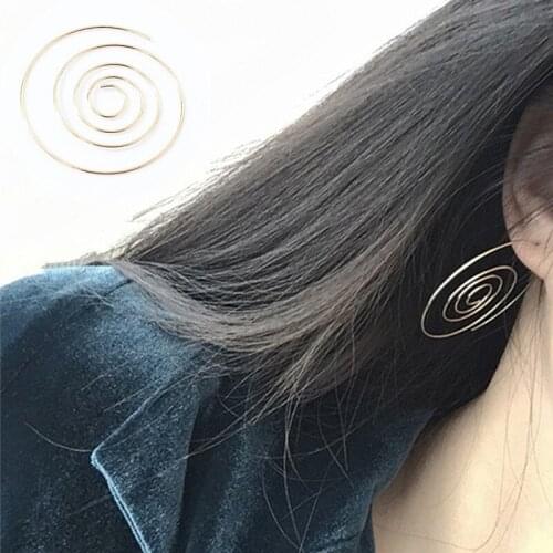 Hot Sale Spiral Studs Earring Round Simple Style Fashionable Jewelry Forks Earrings For Women Piercing Brincos Bijoux