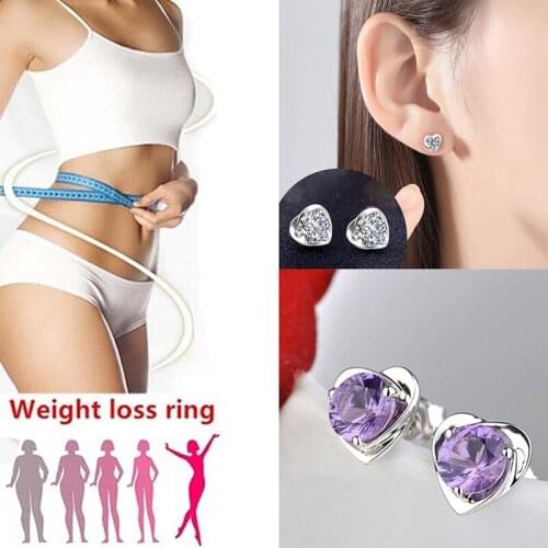 1 Pair Magnetic Slimming Earrings Weight loss Body Relaxation Massage Slim Ear Studs Patch Health Jewelry Girls Women Best Gift