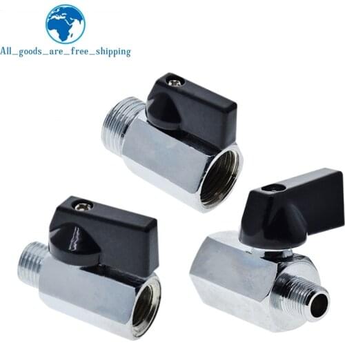 1PCS Mini Brass Ball Valve 1/2, 1/4", 1/8" BSP Male To Female Air Compressor Valves