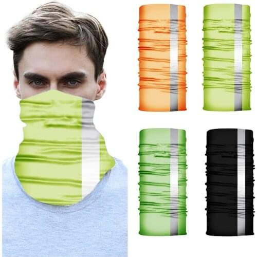 Men Women Reflective Magic Neck Gaiter Face Shield Tube Warmer Outdoor Cycling Camping Ski Fishing Bandana Headband Scarf