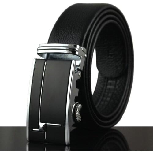 2019 New Black Fashion Men Belt Metal Automatic Buckle Strap Belts For Men